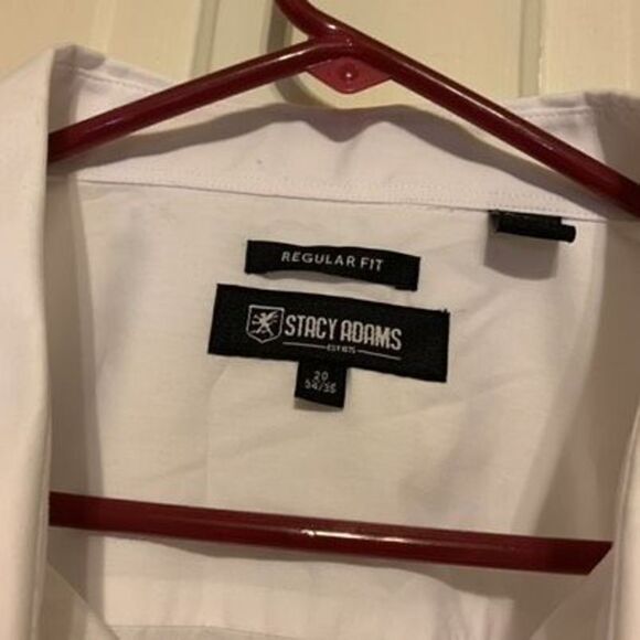 Stacy Adams Regular Fit Size 20 34/35 White Tuxedo Shirt - Picture 2 of 5